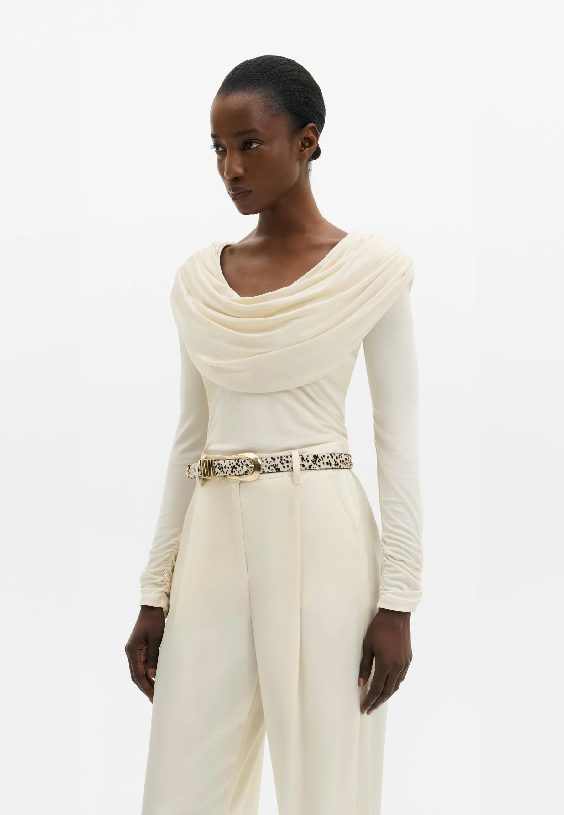 Signe Cowl Neck Longsleeve | Pearl