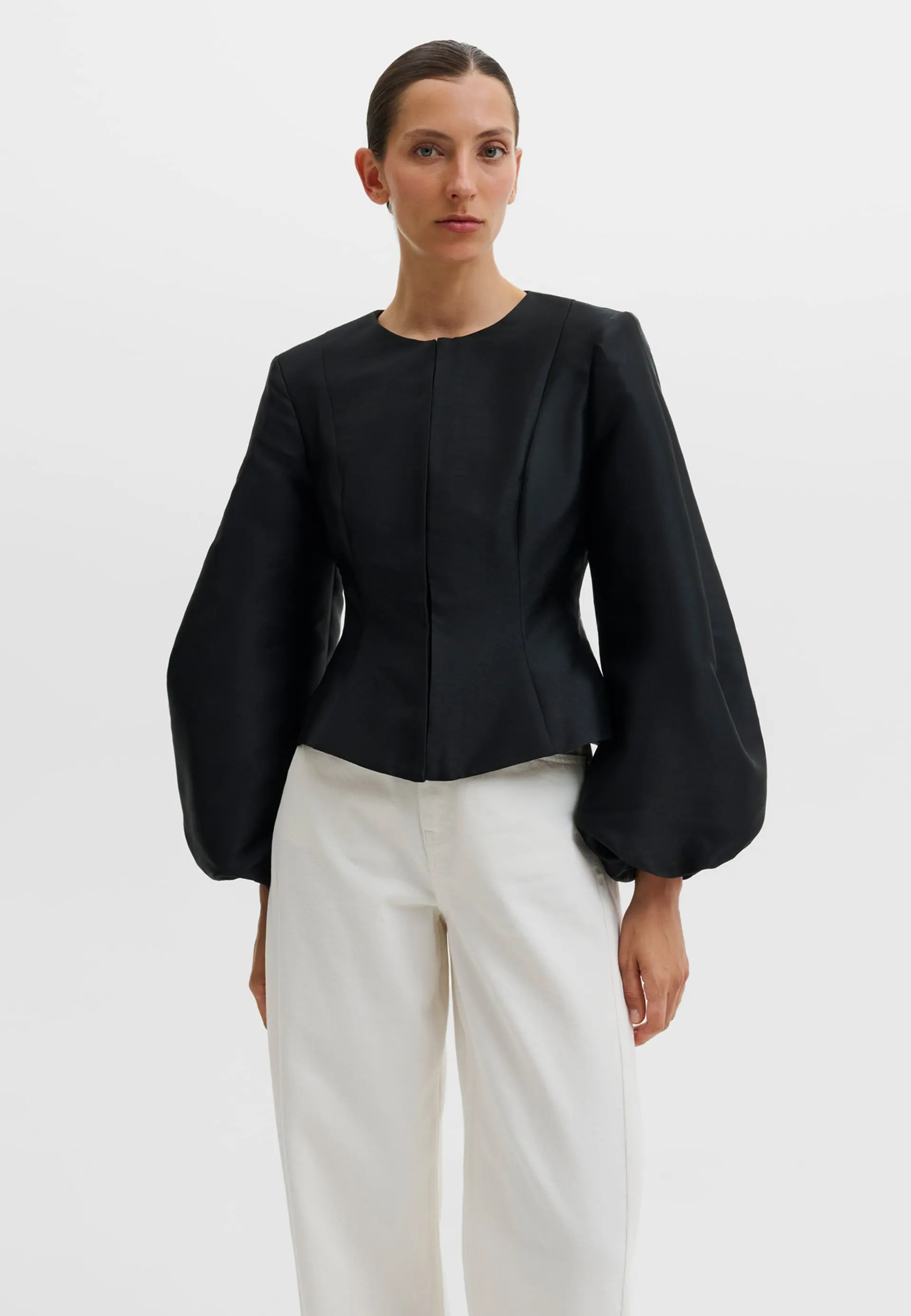 Vendela Balloon Sleeve Bluse | Black