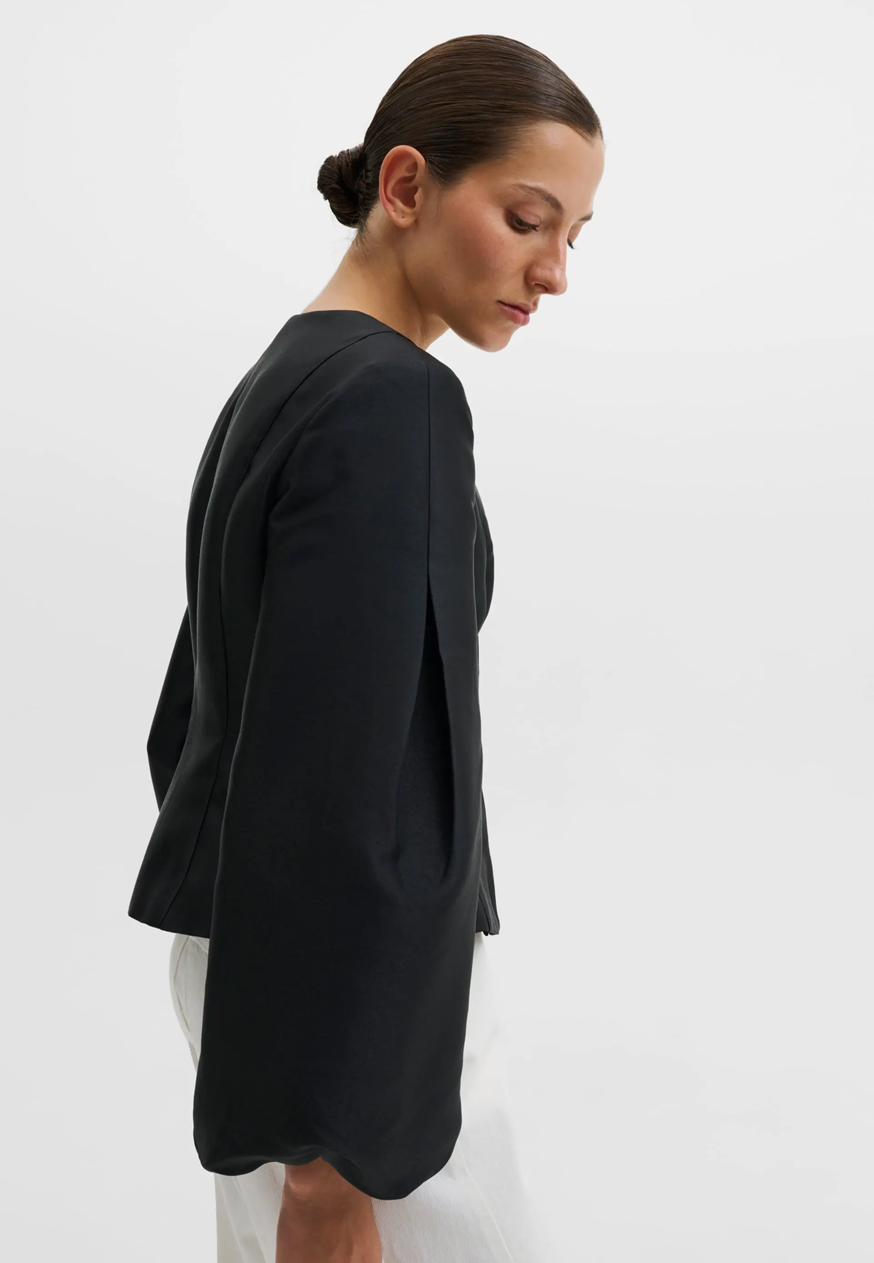 Vendela Balloon Sleeve Bluse | Black