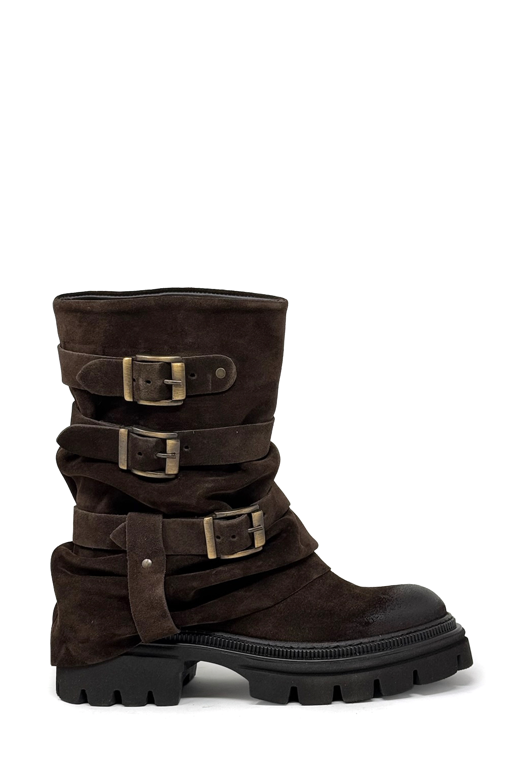 M482M29 Schnallen Boot | Ebano Camoscio