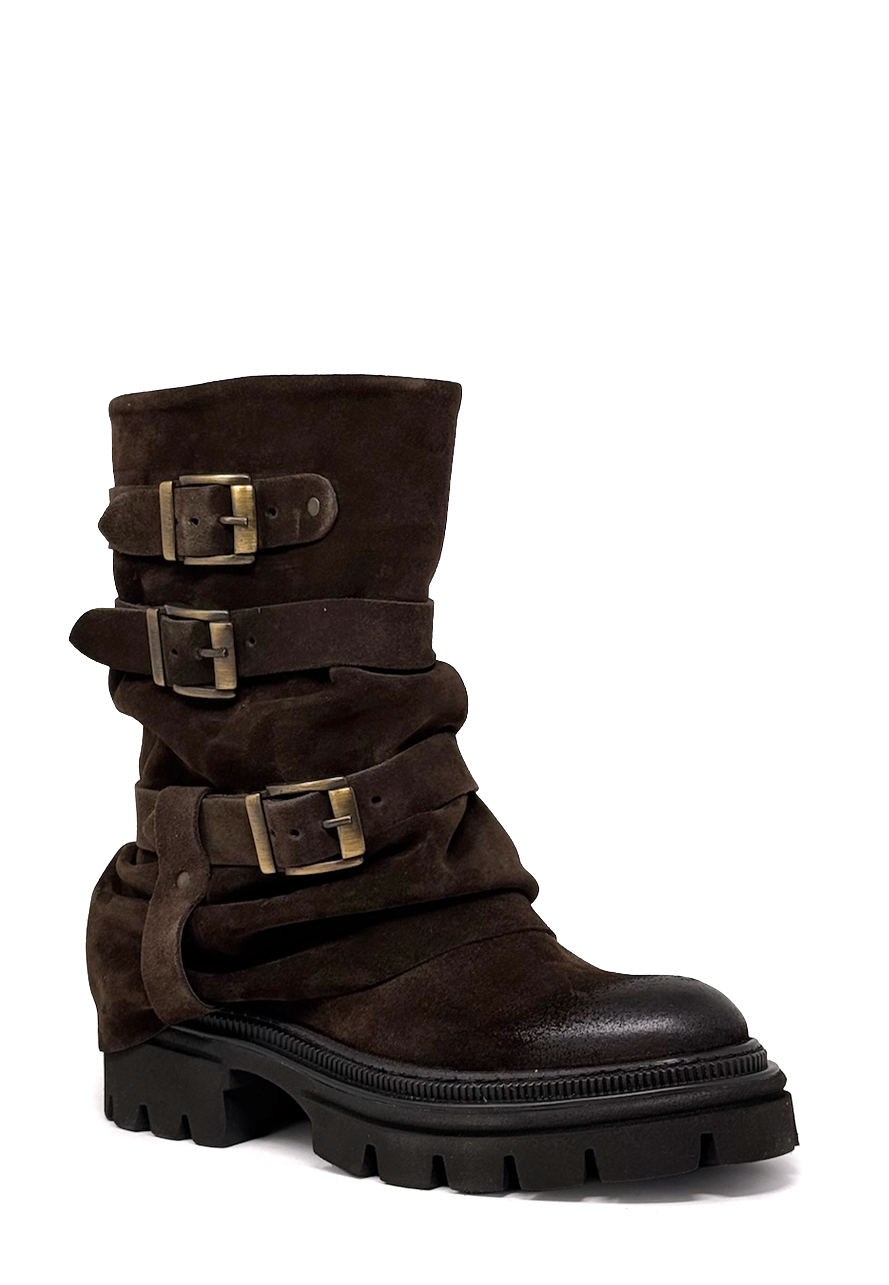 M482M29 Schnallen Boot | Ebano Camoscio