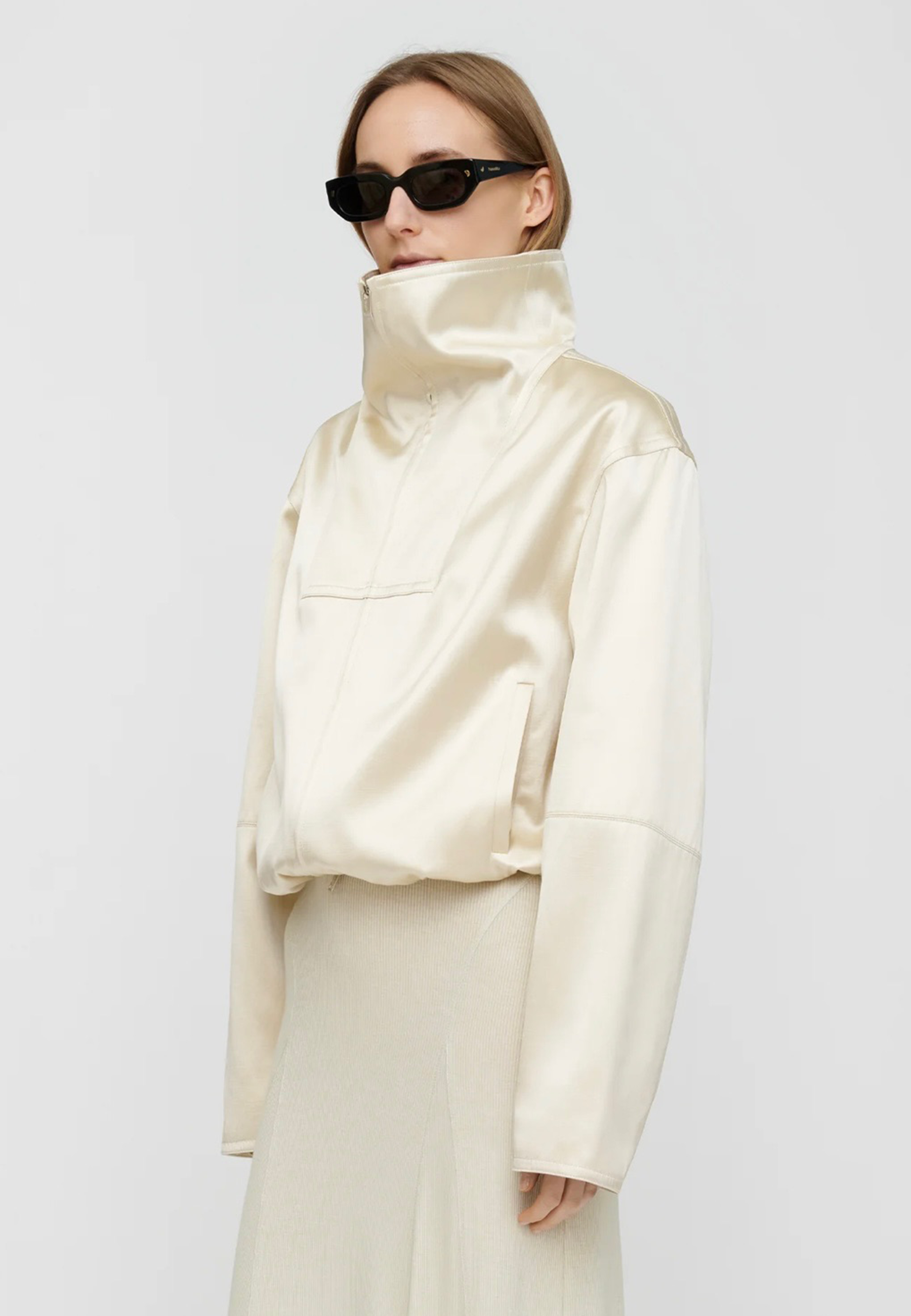 Alonza Viskose Bomberjacke | Creme