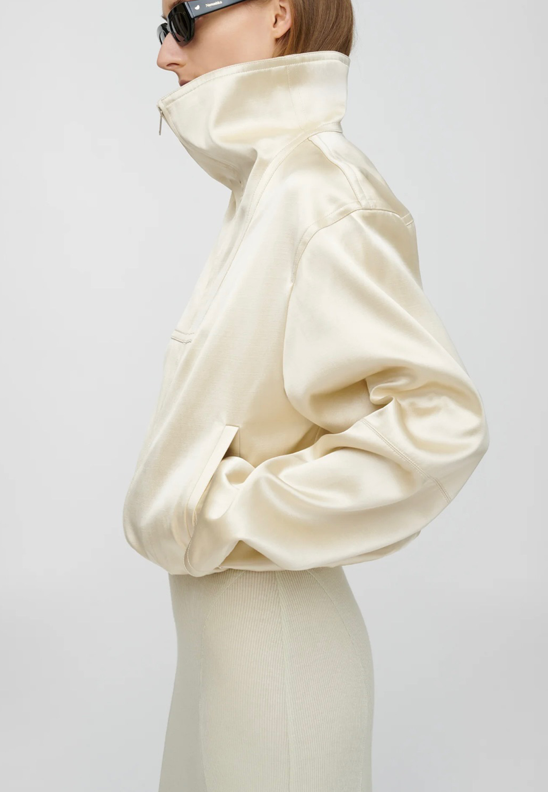 Alonza Viskose Bomberjacke | Creme