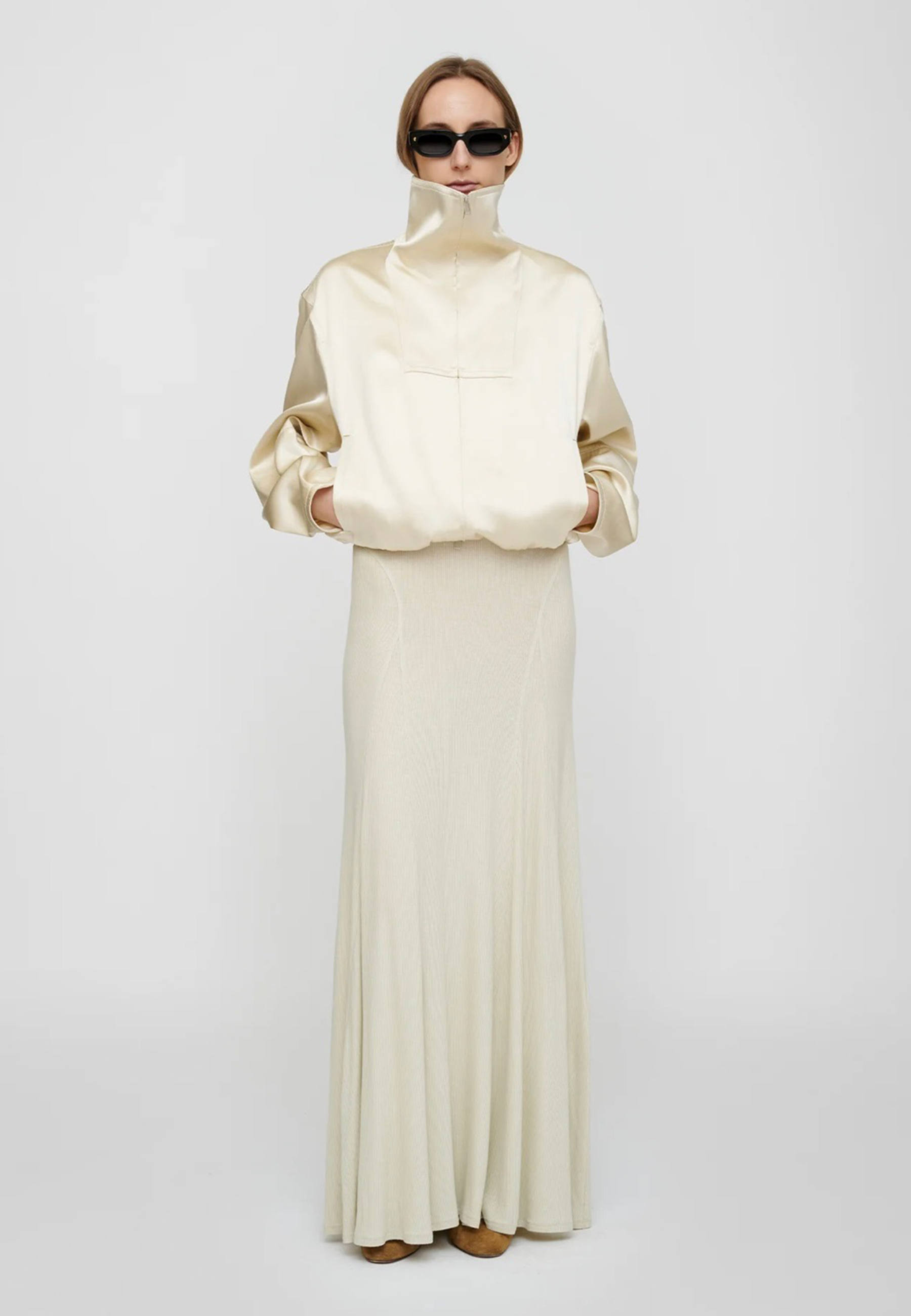 Alonza Viskose Bomberjacke | Creme