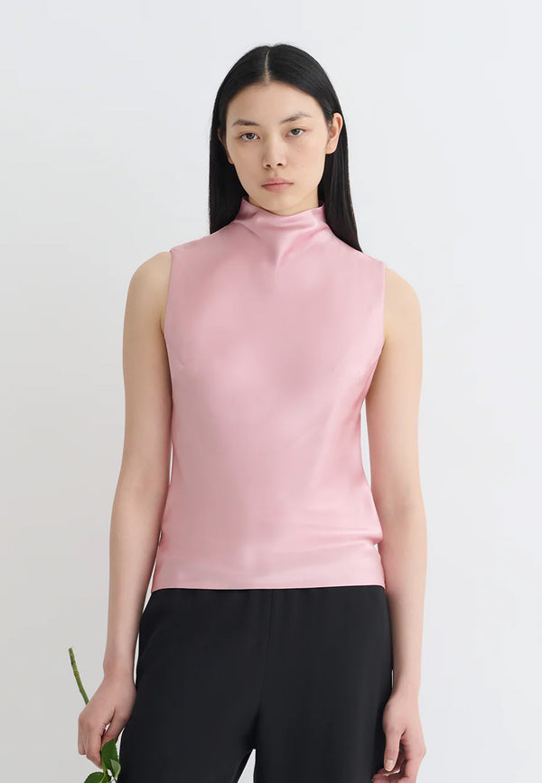 Coloson Satin Top | Pastel Pink