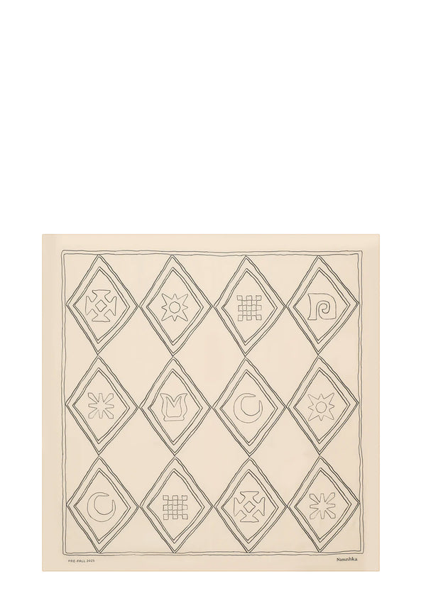 Miani Seidentuch | Symbol Argyle Creme Black