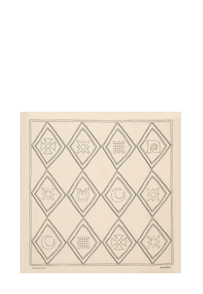 Miani Seidentuch | Symbol Argyle Creme Black
