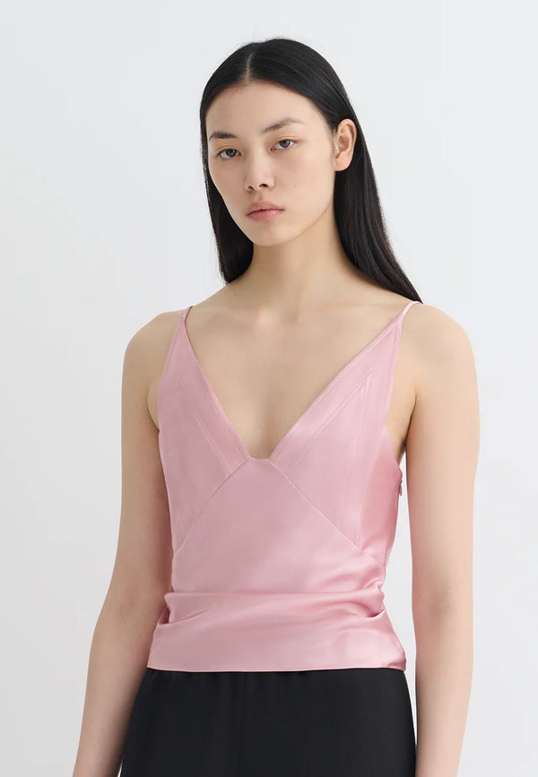 Rheia Satin Top | Pastel Pink