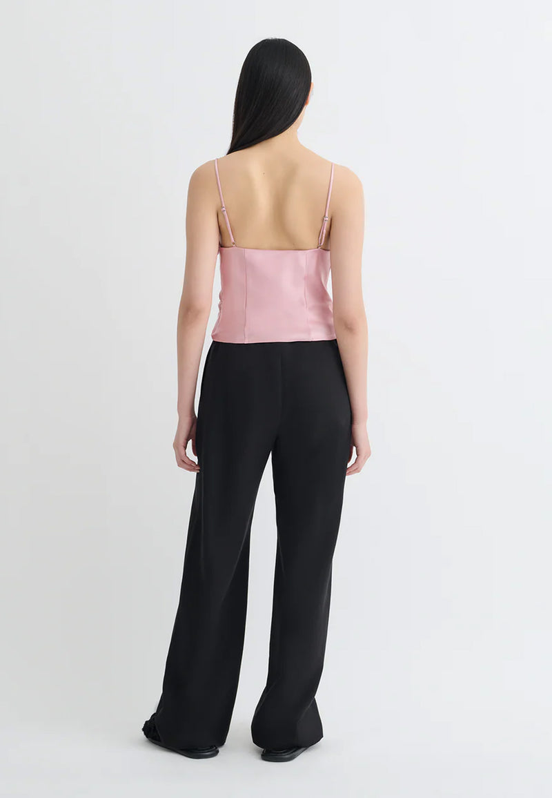 Rheia Satin Top | Pastel Pink