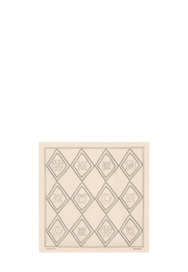 Shoul Seidentuch | Symbol Argyle Creme Black