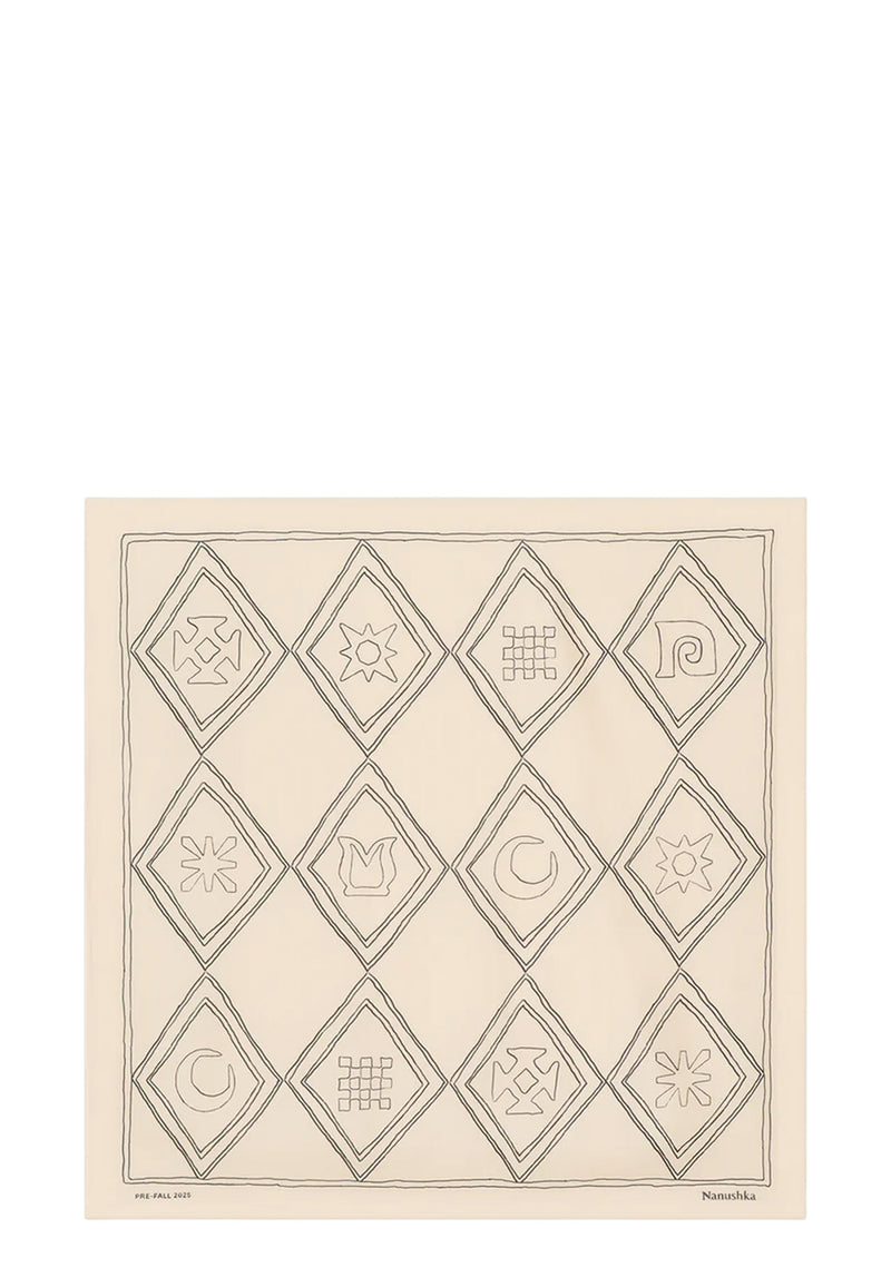 Shoul Seidentuch | Symbol Argyle Creme Black