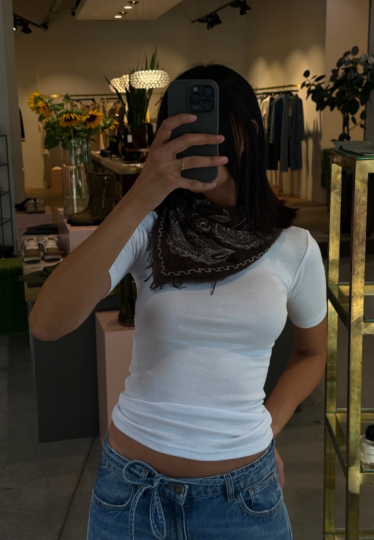 Paisley Kaschmir Tuch | Choco Offwhite