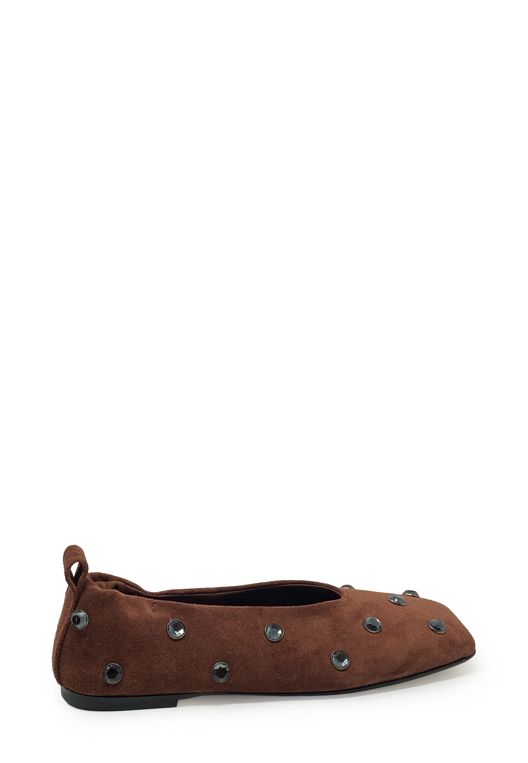 Eva Belen Crystal Ballerina | Wood Suede