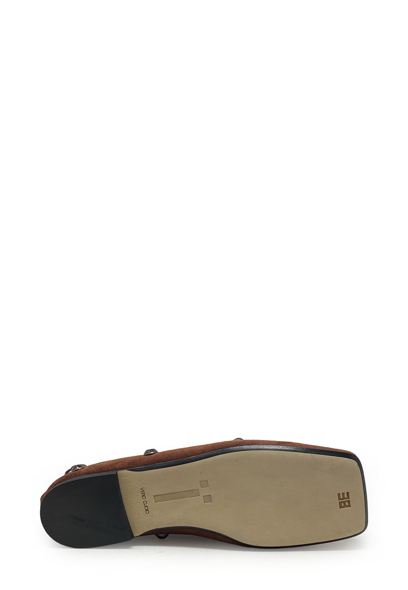 Eva Belen Crystal Ballerina | Wood Suede