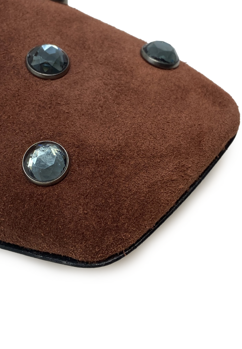Eva Belen Crystal Ballerina | Wood Suede