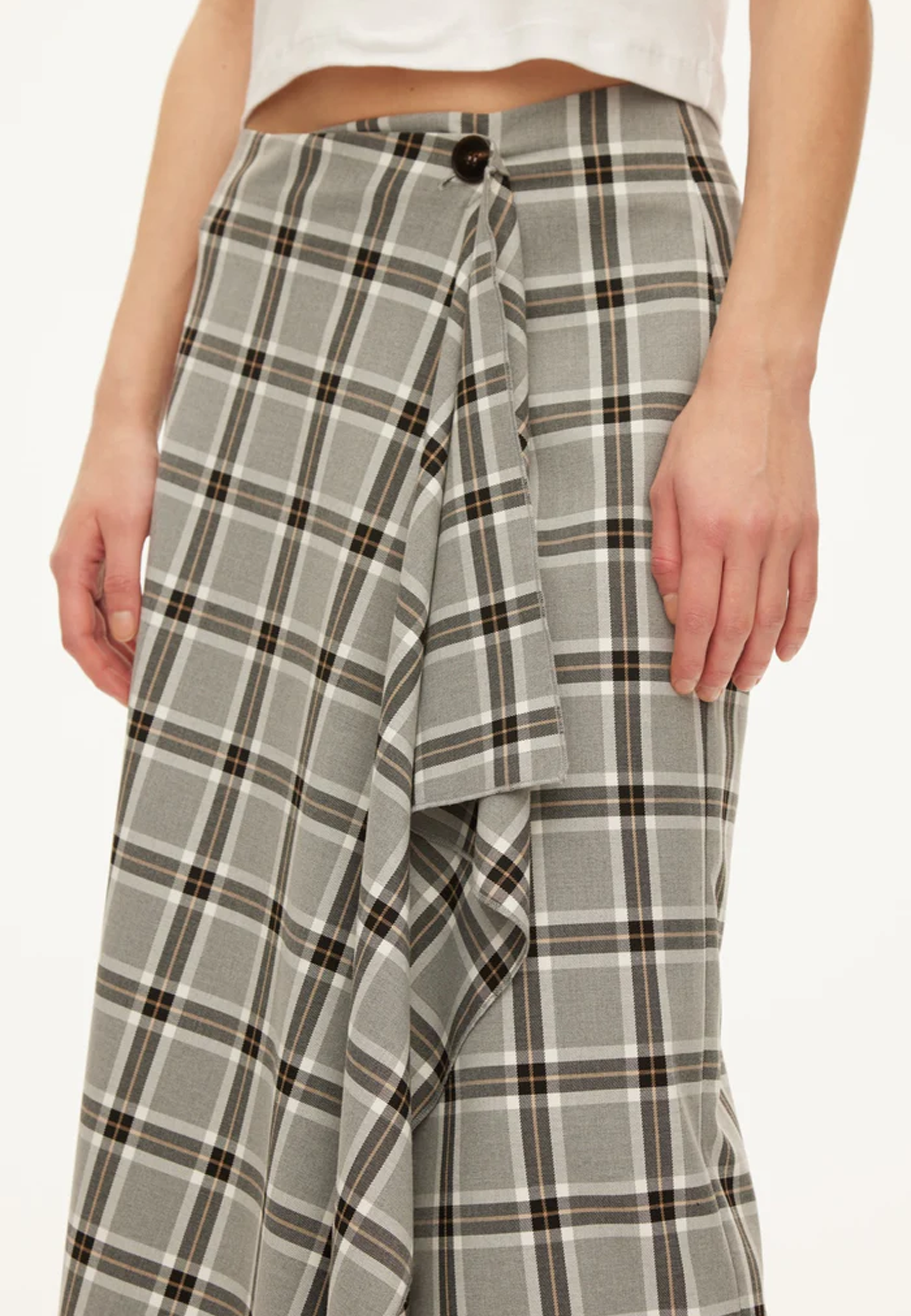 Billy Midi Wrap Look Nederdel | Grå Tern