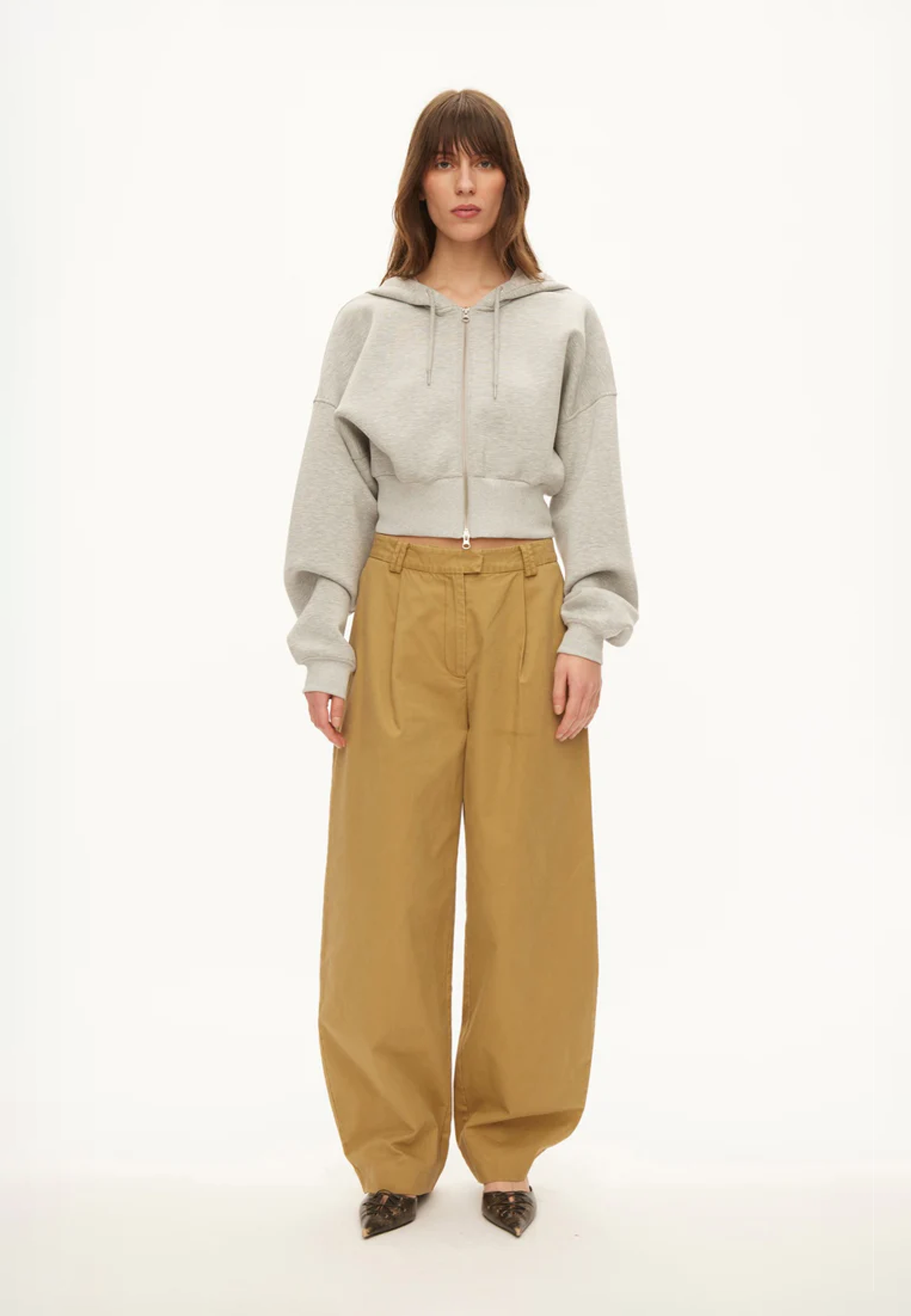 Browie Viscose Lynlås Hættetrøje | Grå Melange