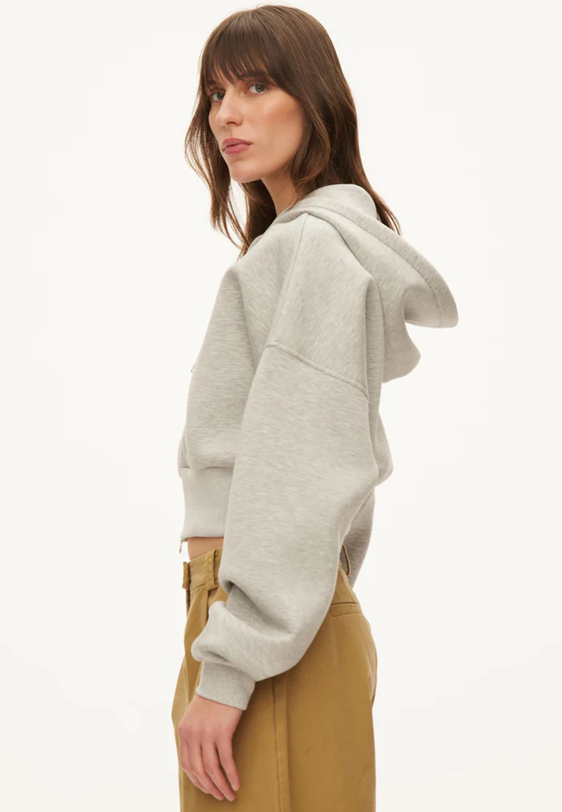 Browie Viscose Lynlås Hættetrøje | Grå Melange