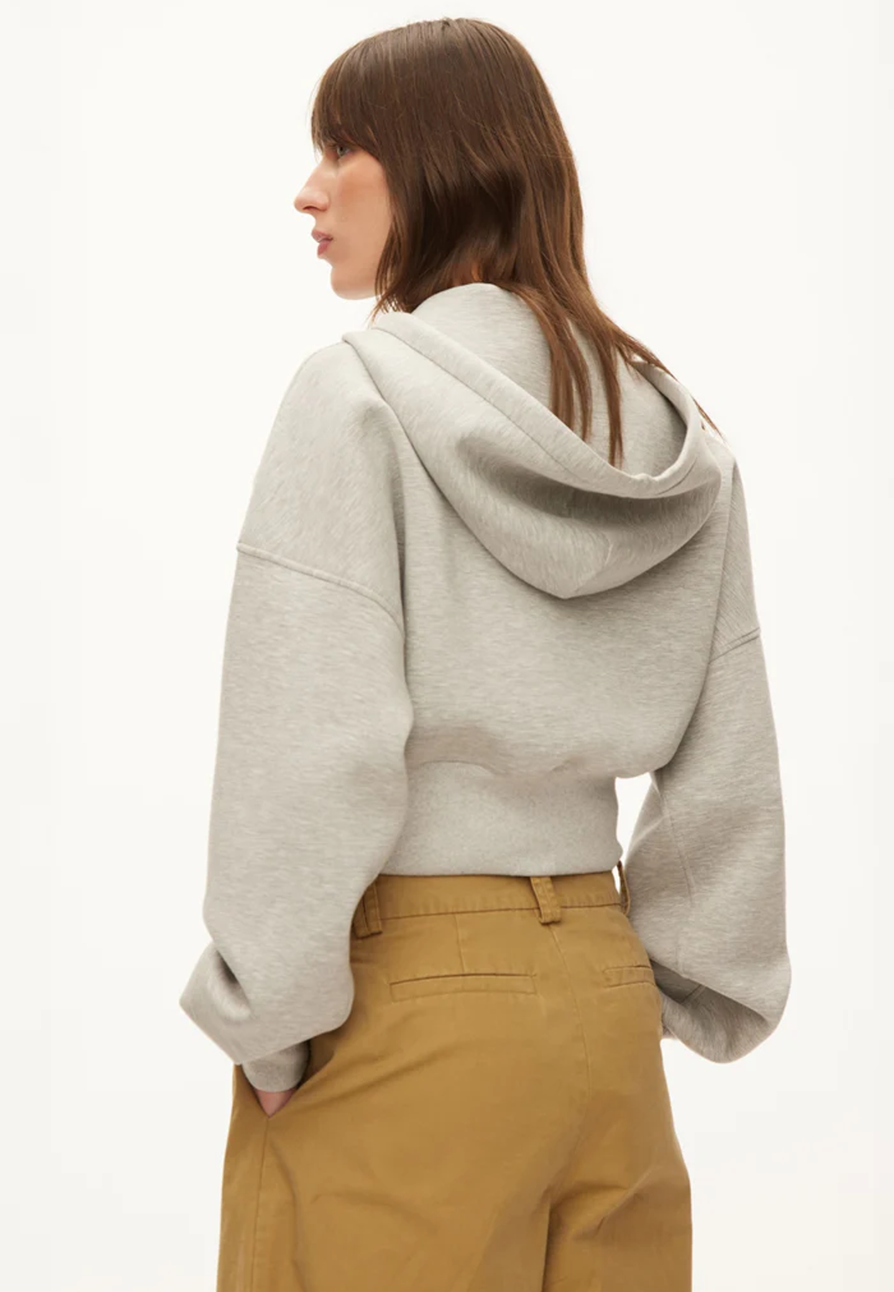 Browie Viscose Lynlås Hættetrøje | Grå Melange