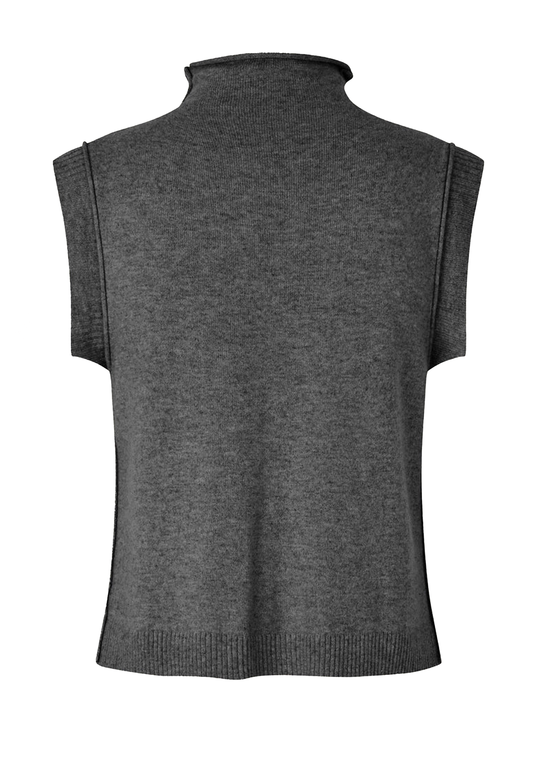 Carla Stehkragen Cashmere Top | Dark Gull