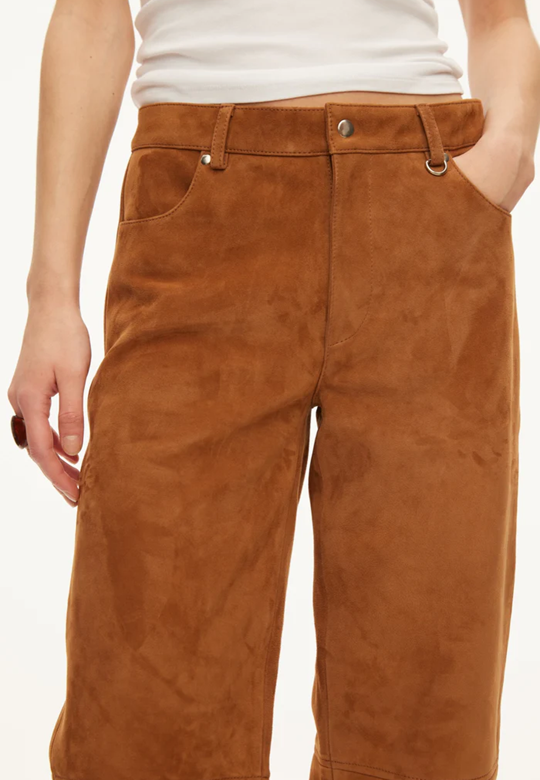Kylie ruskindsbukser | Tobaksbrun