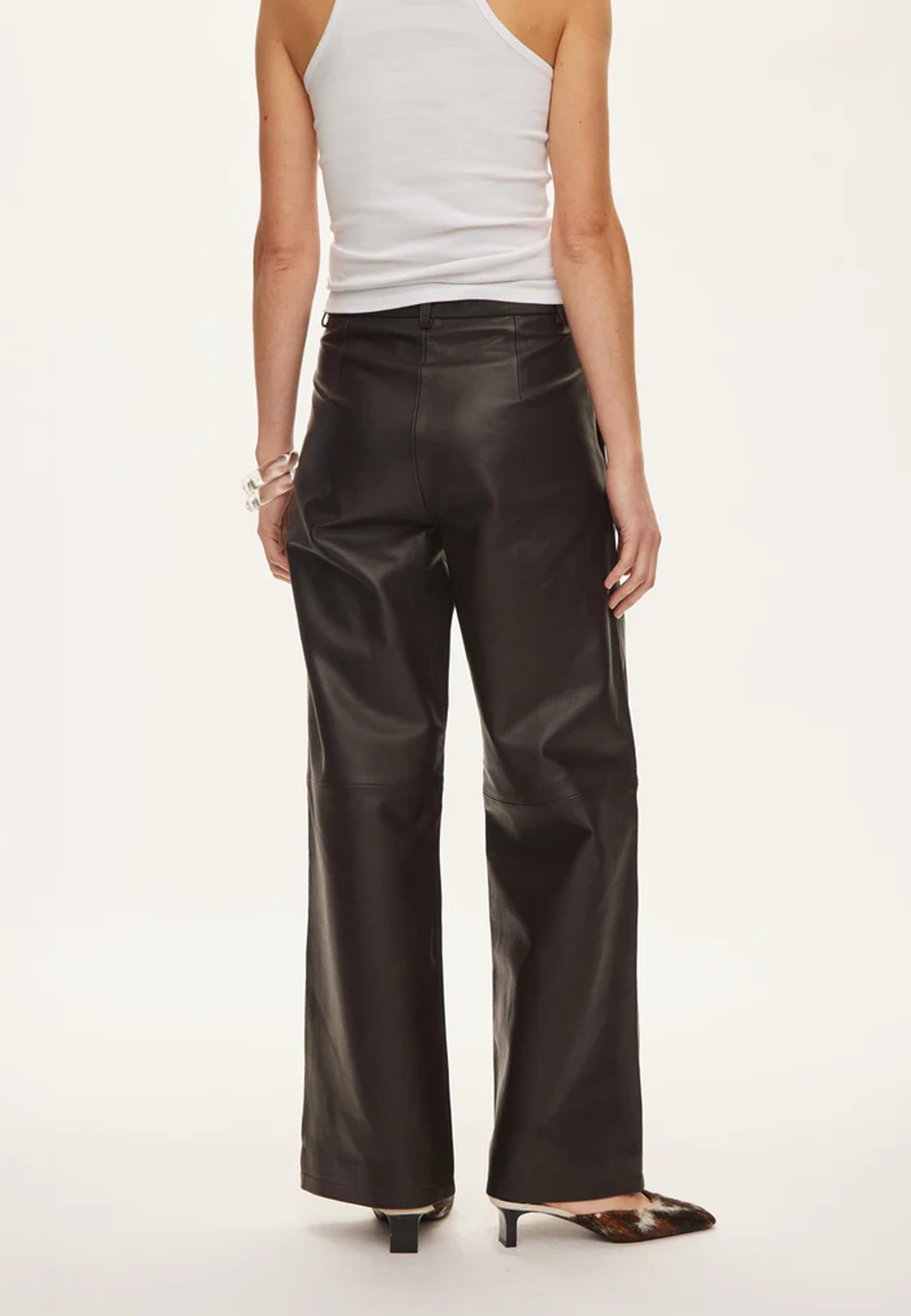 Roy Wide Leg Fit Lederhose | Chocolate Torte