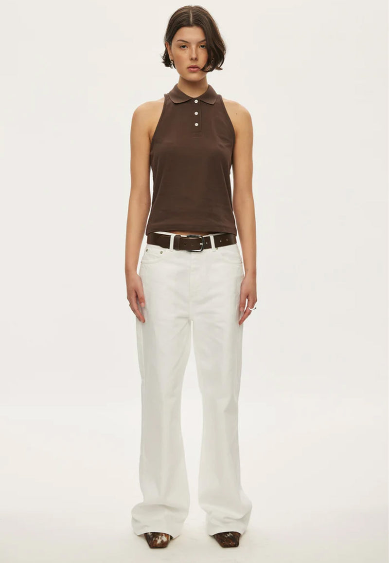 Sunny Polo Top | Dark Oak