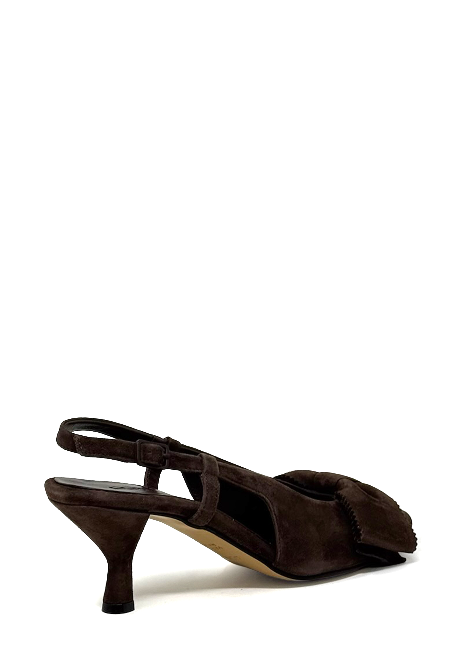 6260 Henriette Heel Sling | Espresso Camoscio