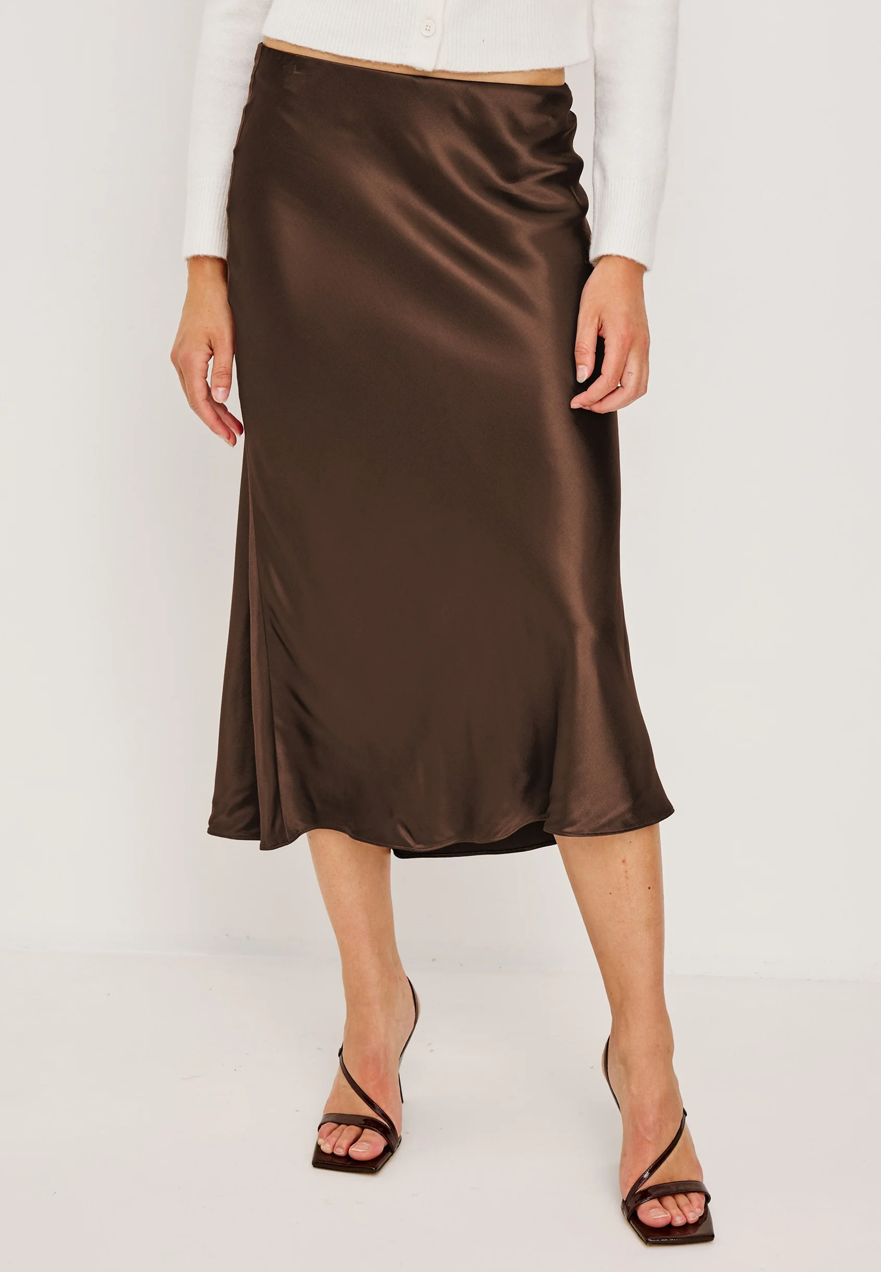 Anya Satin Midirock | Espresso