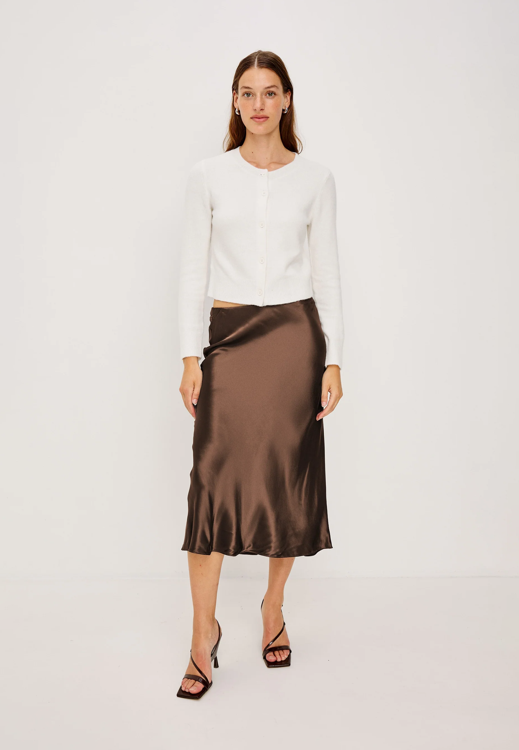 Anya Satin Midirock | Espresso