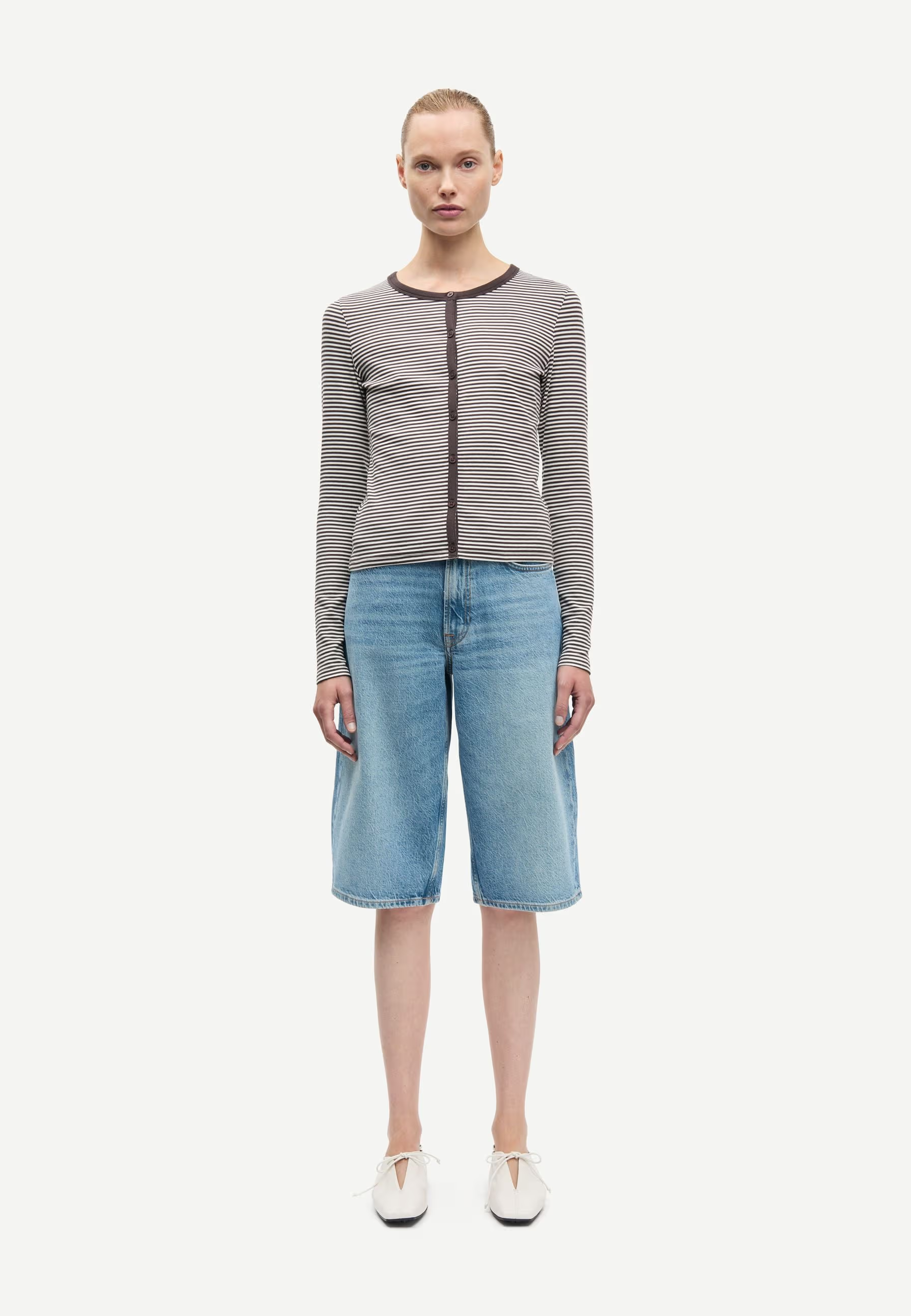 Saalexo Longsleeve Cardigan | Mulch Stripes