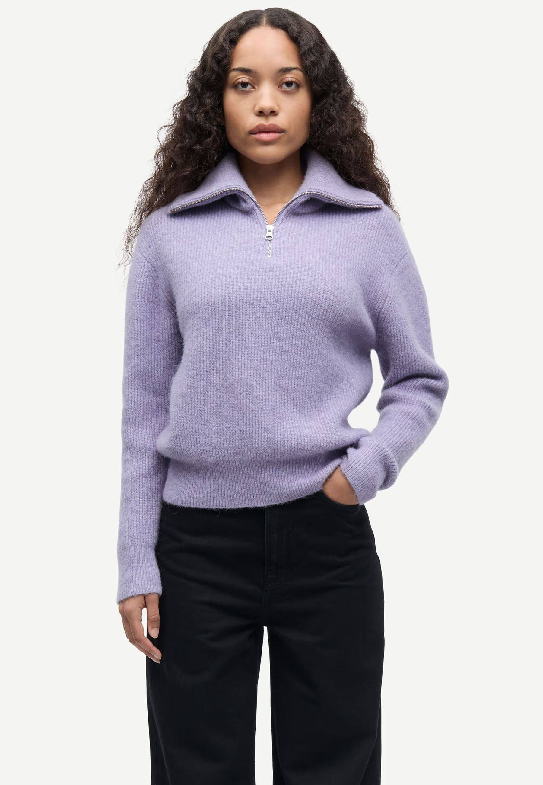 Saanour Halfzip Alpaka Pullover | Wisteria