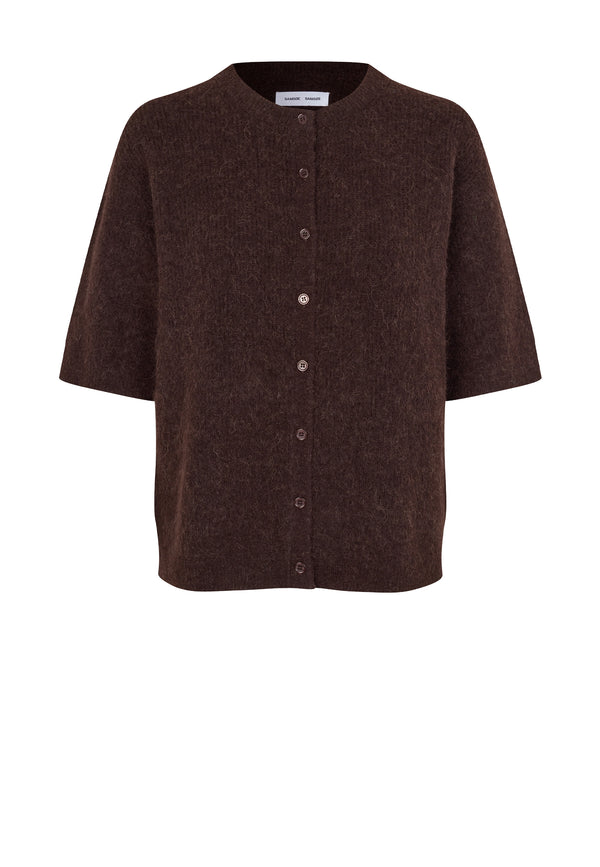 Saanoura Alpaka Kurzarm Cardigan | Black Coffee