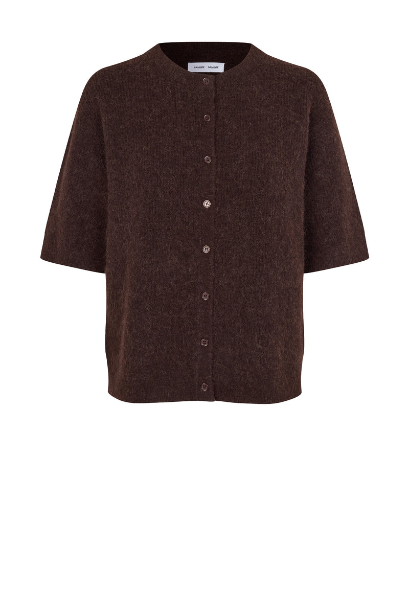 Saanoura Alpaka Kurzarm Cardigan | Black Coffee