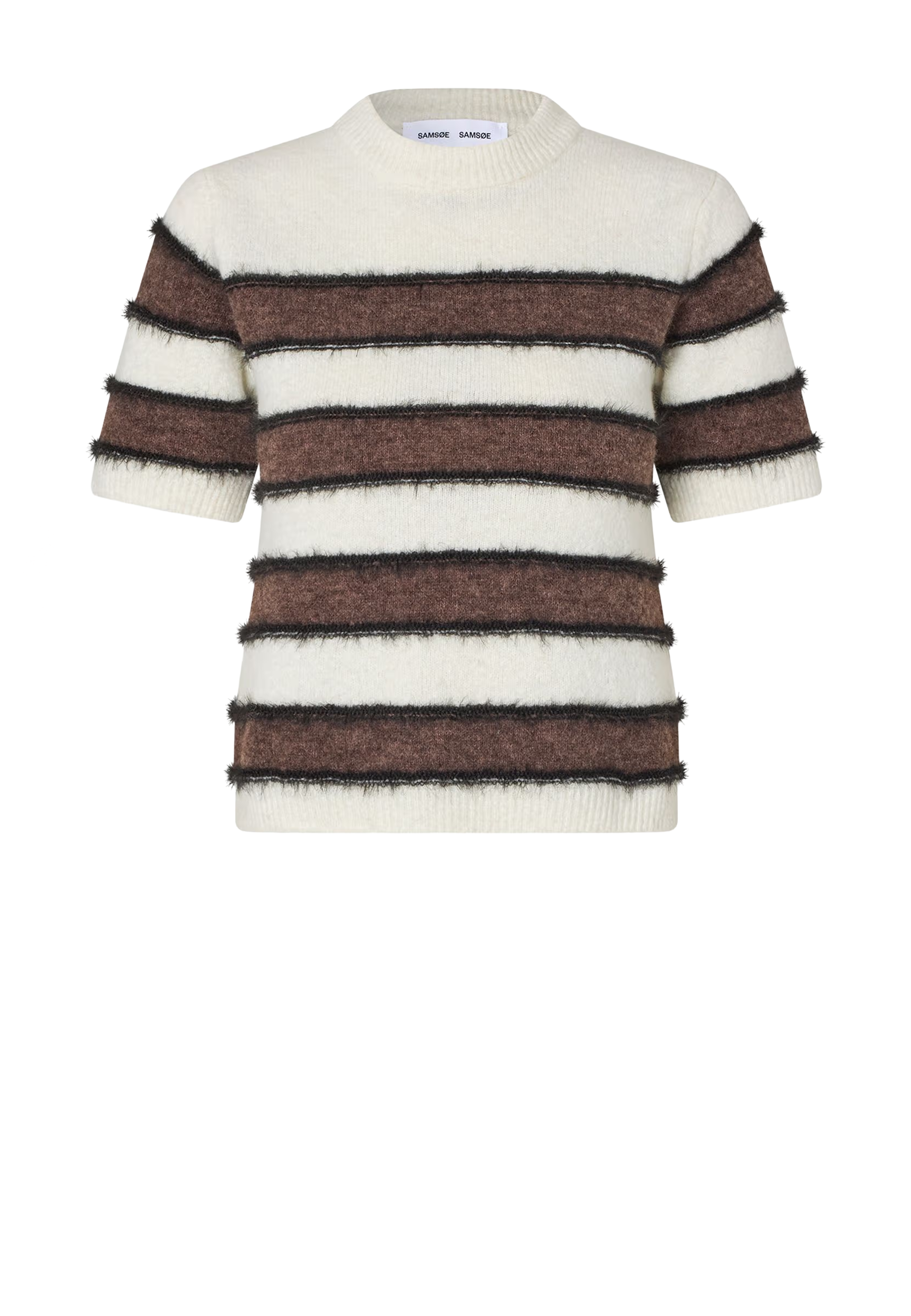 Sacian Alpaka T-Shirt | Black Coffee Stripes