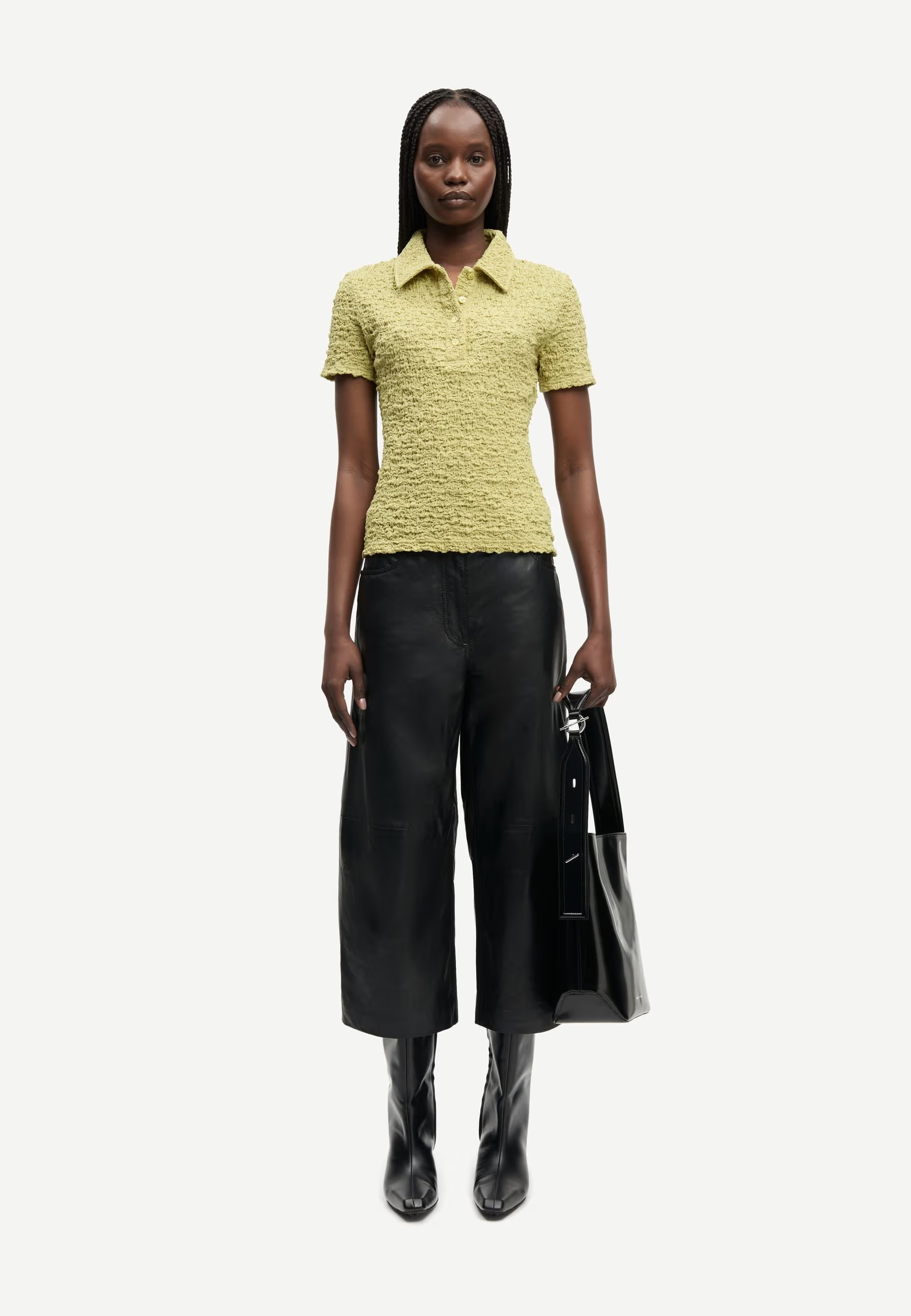 Sadaisy smocket poloshirt | Salviegrøn