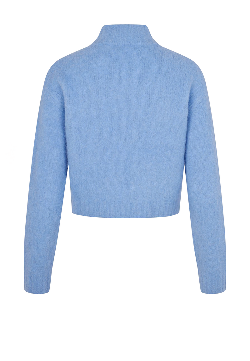 Sajeanne Alpaka Cardigan |  Della Robbia Blue