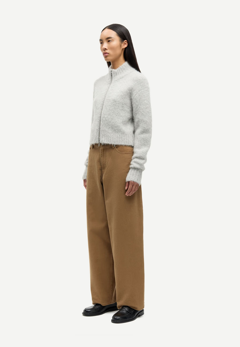 Sajeanne Alpaka Cardigan | Light Grey Melange