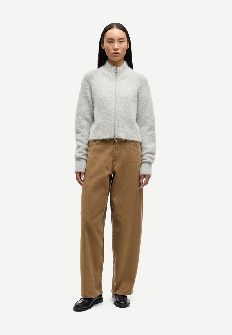 Sajeanne Alpaka Cardigan | Light Grey Melange