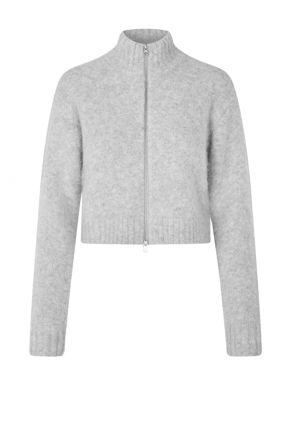 Sajeanne Alpaka Cardigan | Light Grey Melange