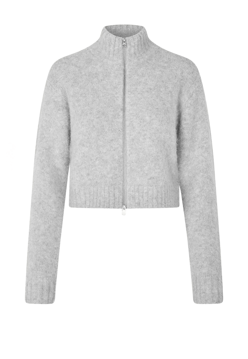 Sajeanne Alpaka Cardigan | Light Grey Melange
