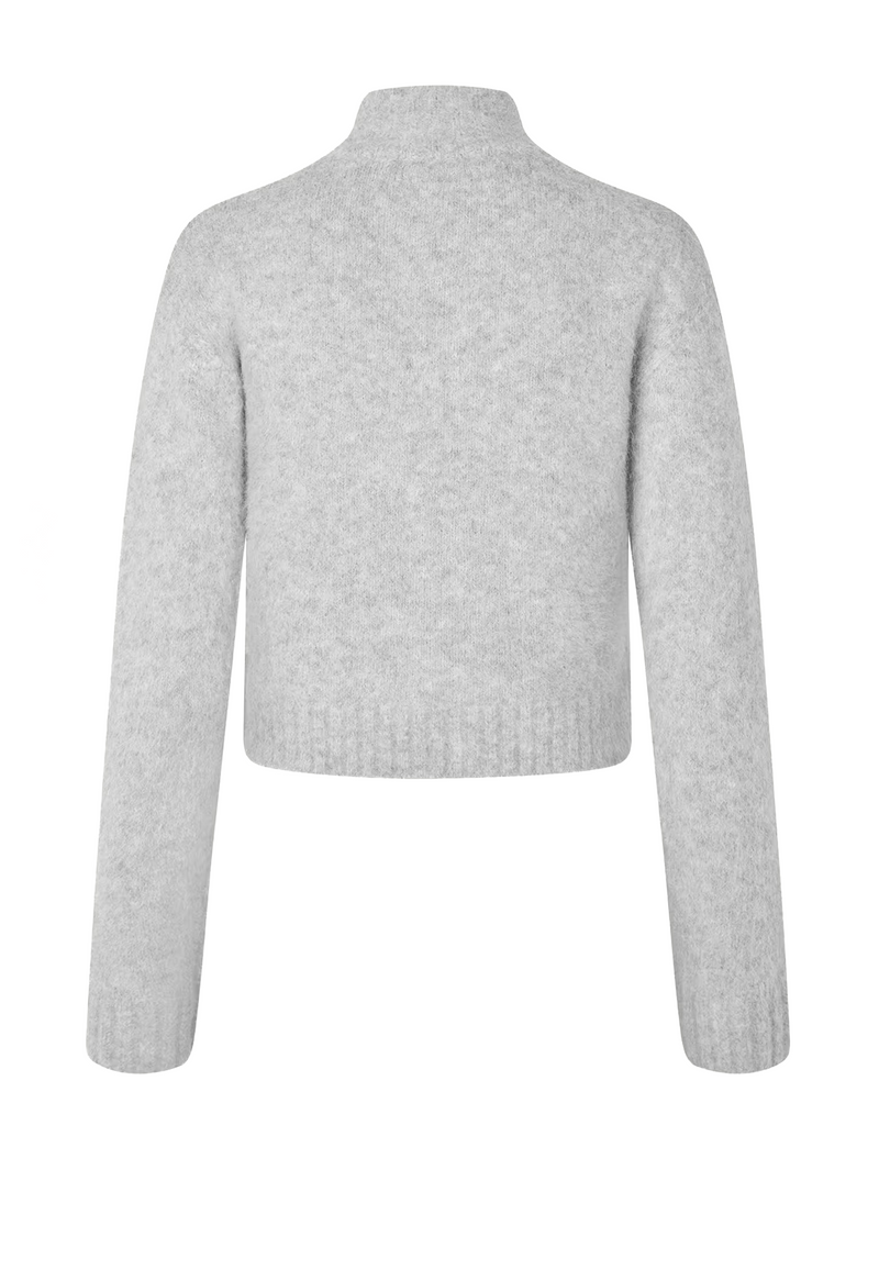 Sajeanne Alpaka Cardigan | Light Grey Melange
