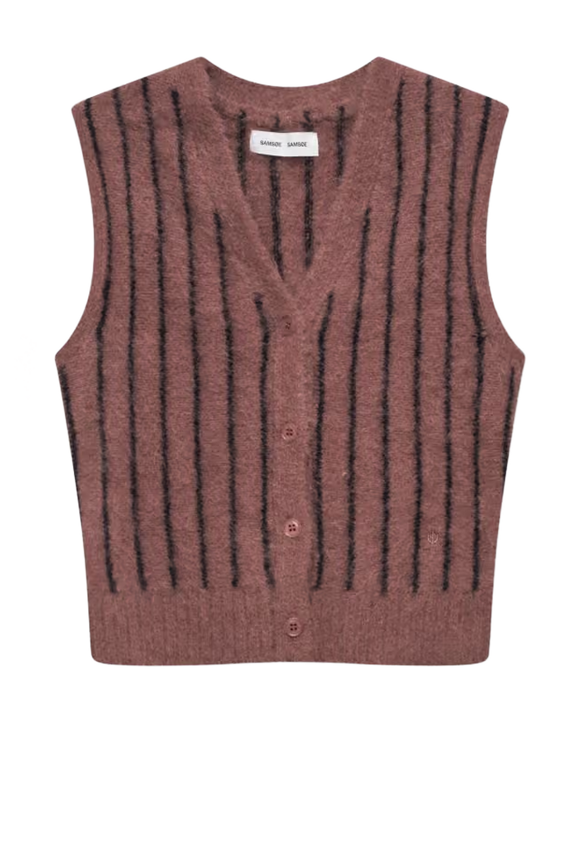 Sajeanne Alpaka Cardigan | Rose Taupe Stripes
