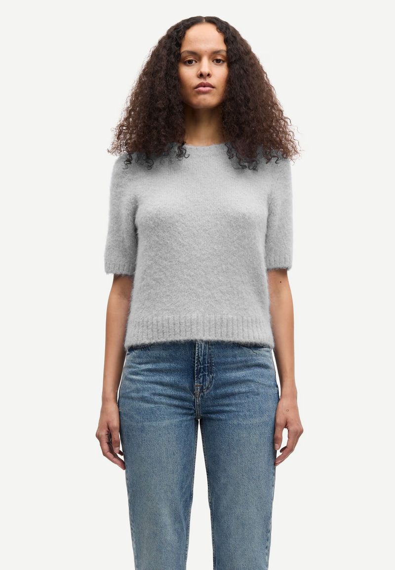 Sajeanne Alpaka T-Shit | Light Grey Melange