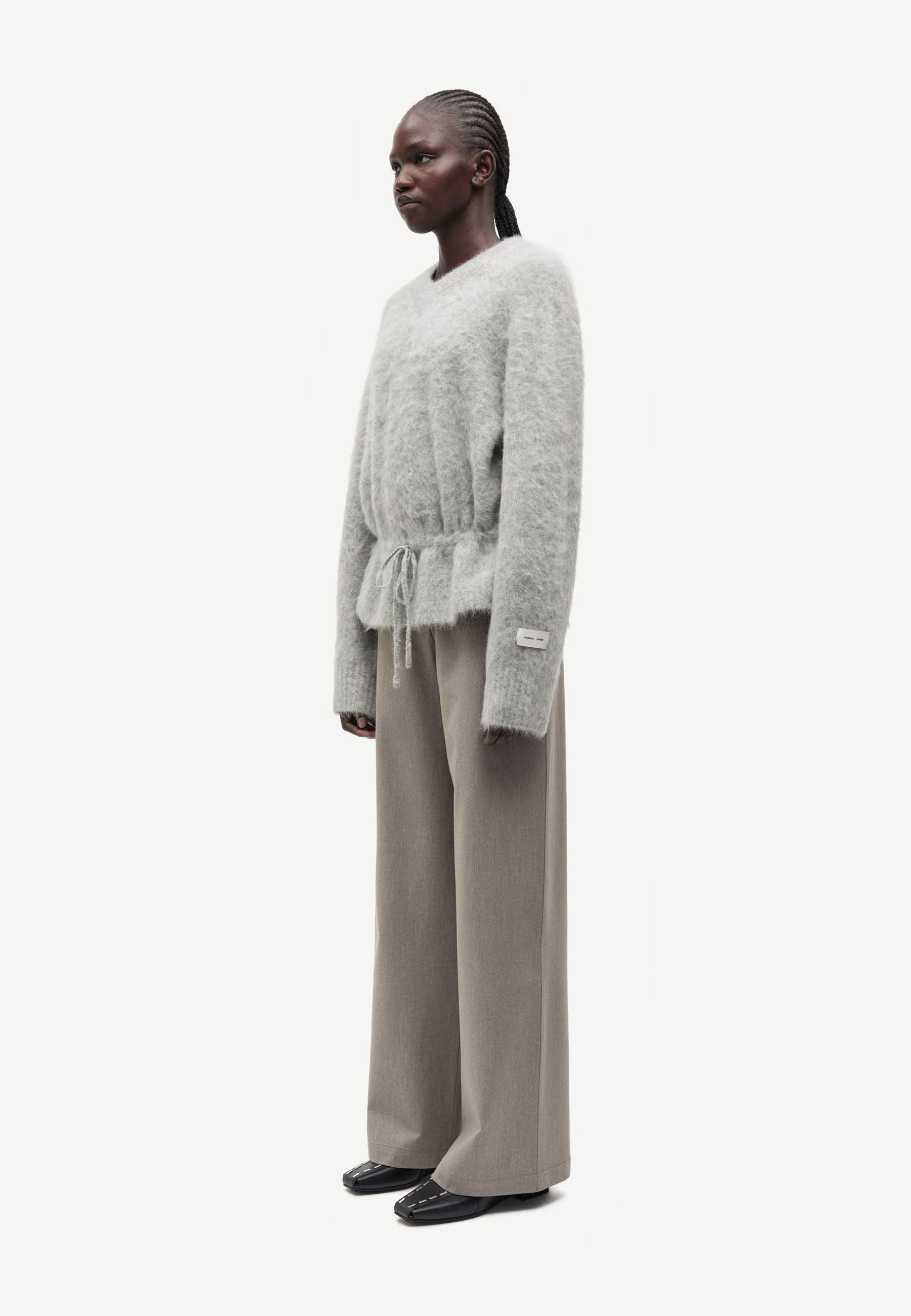 Salo V-Neck Alpaka Pullover | Grey Melange