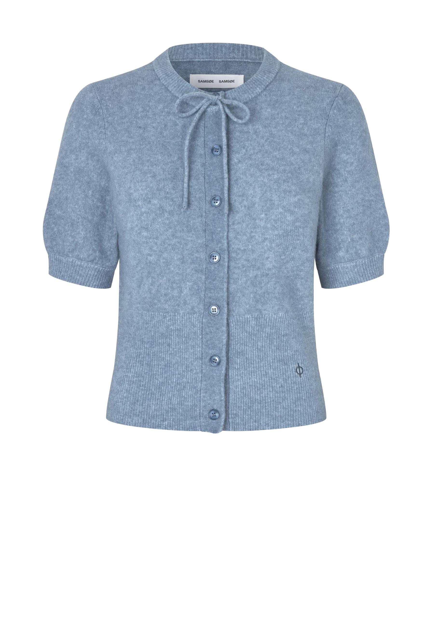 Salora Kurzarm Alpaka Cardigan | Blue