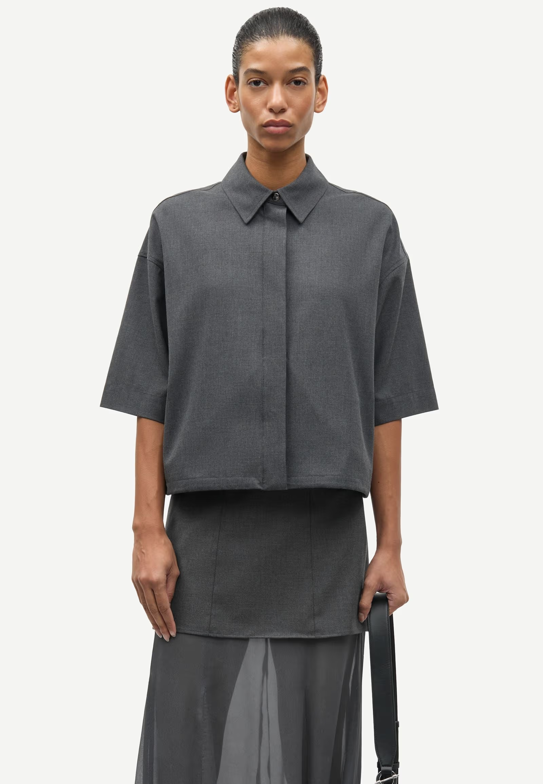 Salulu Kurzarm Bluse | Ombre Blue