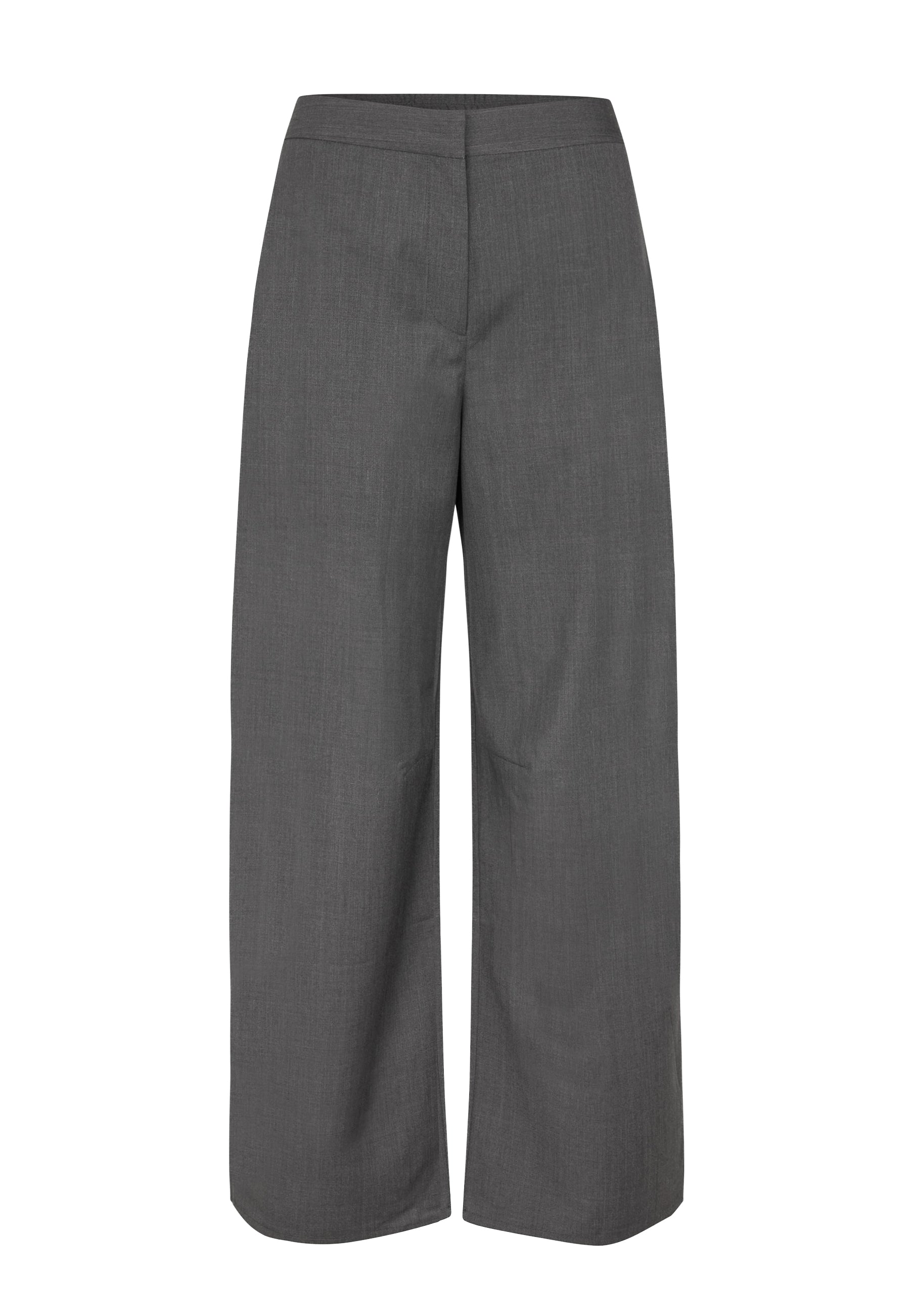 Saroko Wide Leg Woll Hose | Dark Grey Melange
