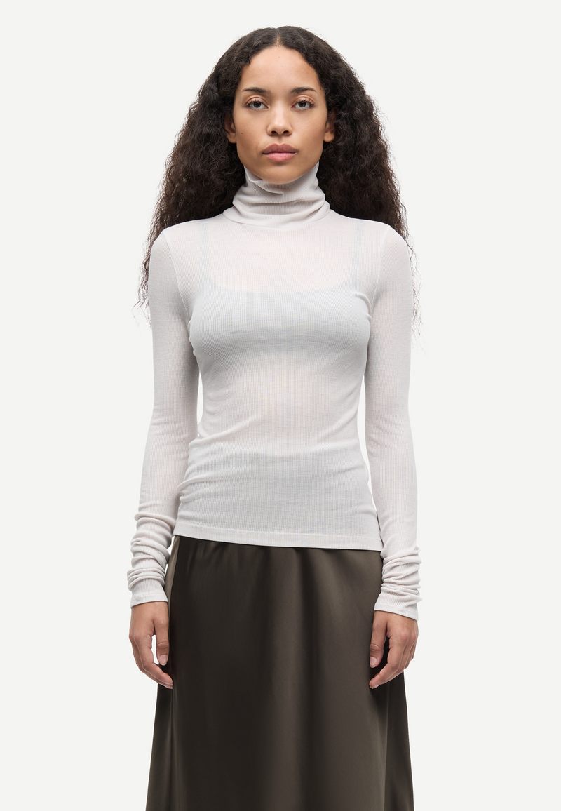 Sasonnet Rollkragen Longsleeve | Pumice Stone