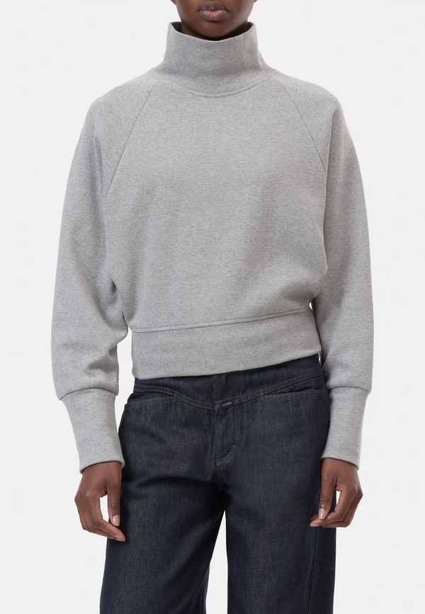 C95383 High Neck Sweatshirt | Light Grey Melange